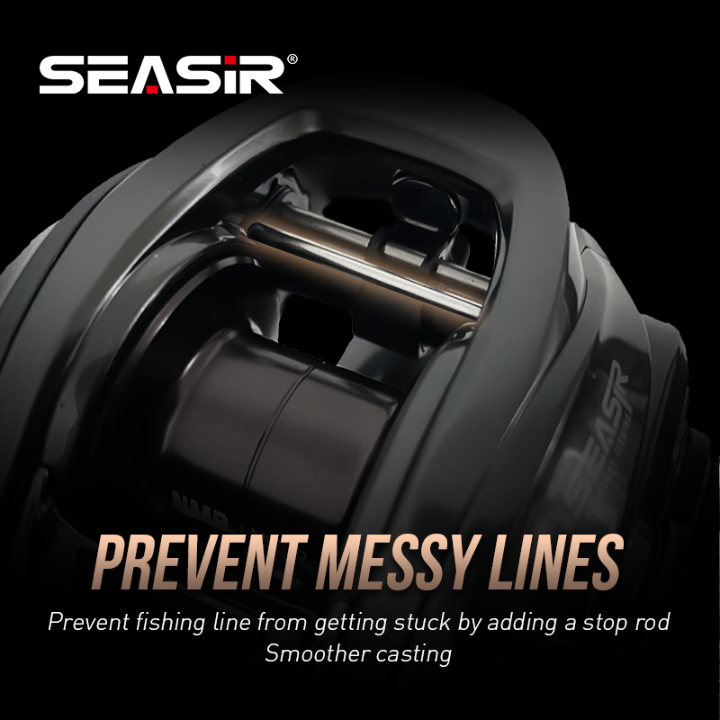 SEASIR Bộ Lặp Cần Câu Carbon Và Tay Cầm Máy Câu Ngang Cuộn Dây Câu Cá Vòng Bi NMB Kép Siêu Nhẹ 185G Máy Câu Cá Trolling Máy Câu Ngang Ngang Xa Cho Cá Lóc Bass Pike