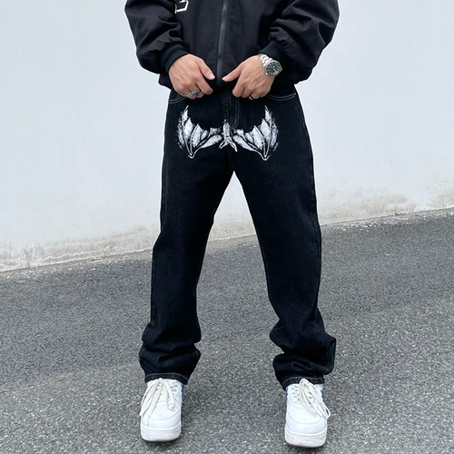 Quần Jean Dài Dáng Rộng Ống Suông Thiết Kế Phong Cách Retro Dành Cho Nam