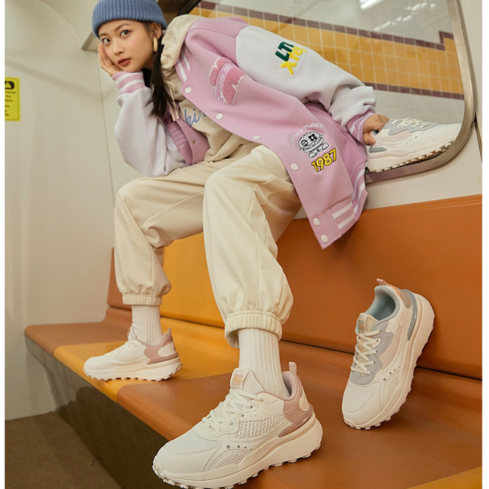 Giày thể thao XTEP siêu nhẹ thoáng khí chống trượt phong cách retro năng động dành cho nữ