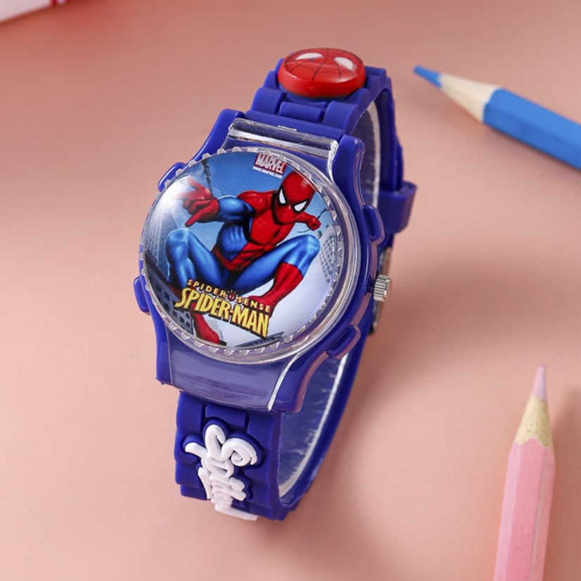 Marvel Spider-Man hoạt hình xem Đồng hồ mèo con cho cô gái Paw Patrol Watch Đồng hồ trẻ em Unisex cho bé trai