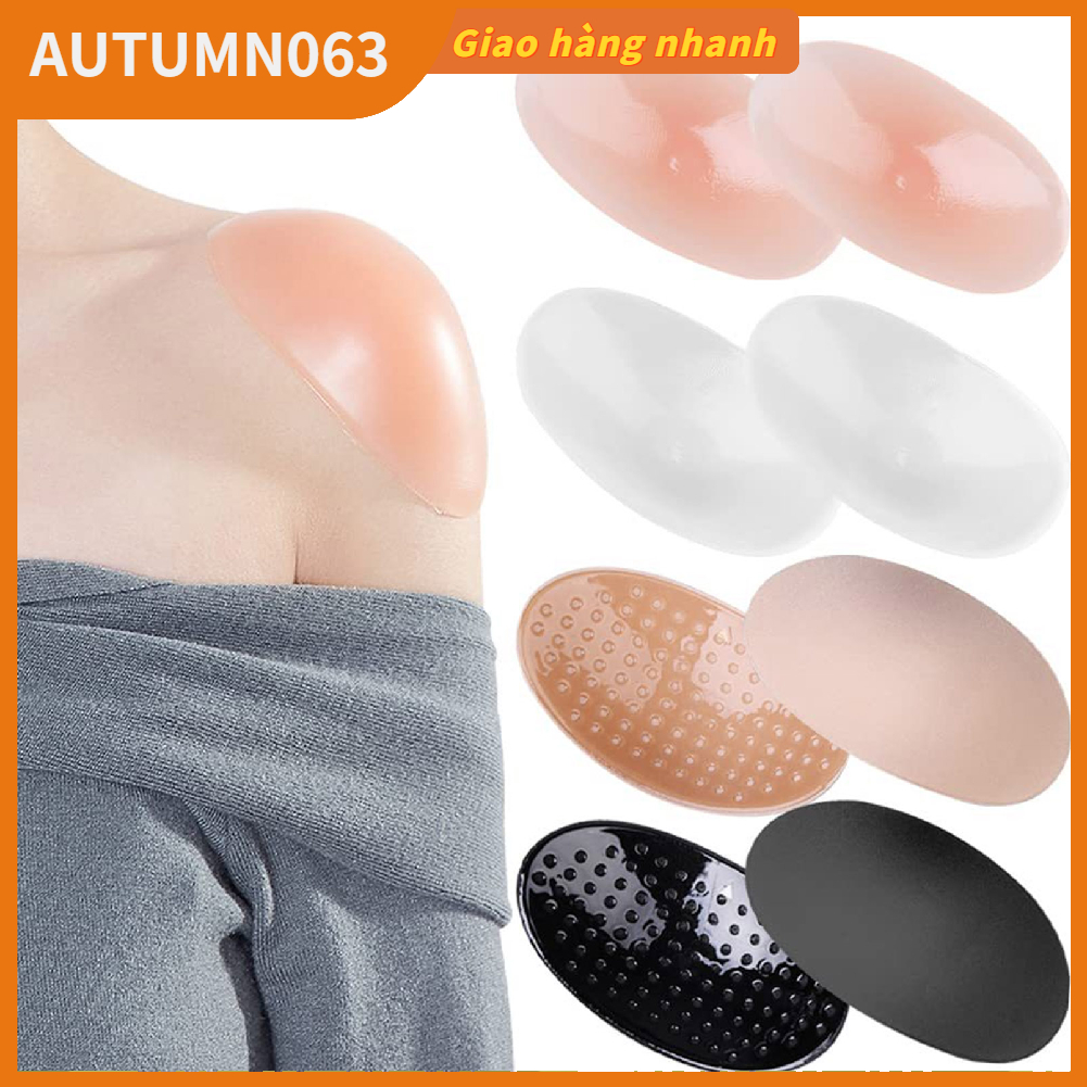 4 Đôi Silicone Miếng Đệm Vai Mềm Mại Thoáng Khí Vô Hình Có Thể Tháo Rời Chống Trơn Trượt Tự Dính Dành  Autumn063