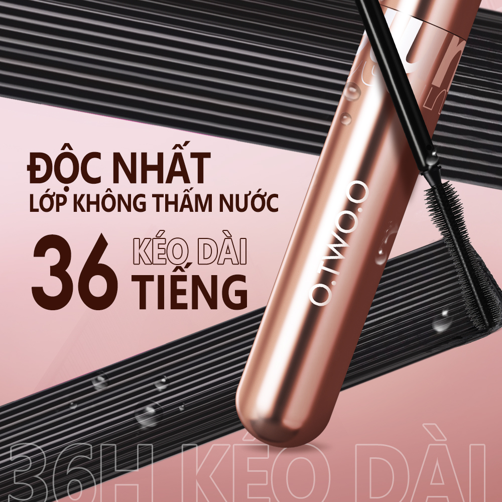 O.TWO.O Mascara  chống nước chống nhòe lâu phai 36h cho hàng mi dày dài và cong vút 90g