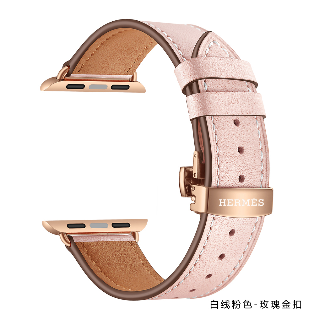 Dây Đeo Bằng Da Có Khóa Hình Bướm Cho Đồng Hồ Thông Minh apple watch ultra / 8 / 7 / 6 / se 6 / 5 / 4 / 3 / 2 / 1 49 / 45 / 44 / 42 / 41 / 40 / 38mm