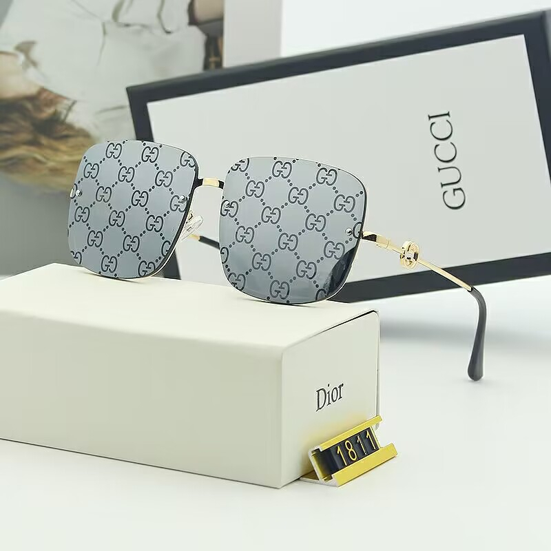 Kính Râm Thời Trang Gọng Vuông Nhỏ Không Viền 2023GG Phong Cách Vintage Dành Cho Nam Nữ