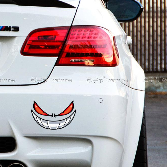 Hl Miếng Dán Phản Quang Chống Thấm Nước Hình Đôi Mắt Quỷ Độc Đáo Trang Trí Xe Hơi / Xe Máy