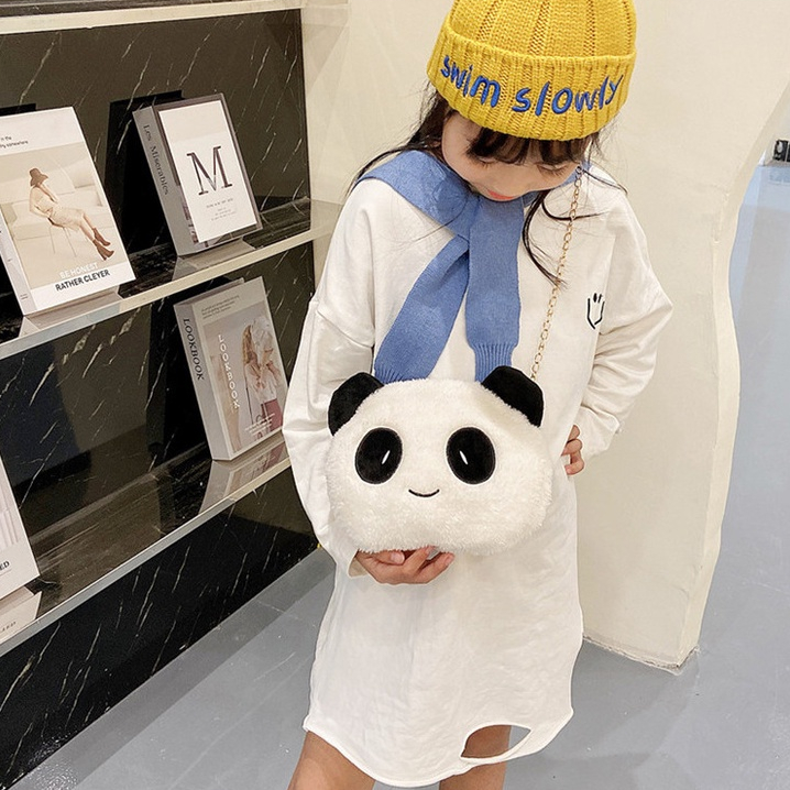 Túi Đeo Chéo Hình Gấu Trúc Nhồi Bông Dễ Thương Cho Nữ