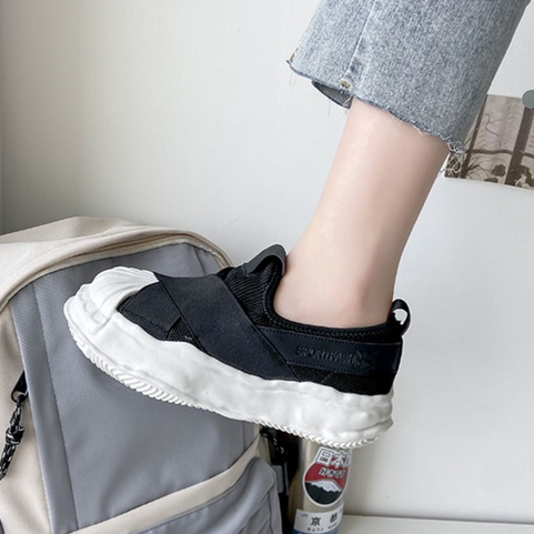 PunkyRabbit Shell Toe Giày Chống Trơn Trượt Co Giãn Thoáng Khí Đế Dày Đầu Tròn Xuân Hè