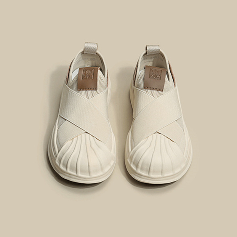 PunkyRabbit Shell Toe Giày Chống Trơn Trượt Co Giãn Thoáng Khí Đế Dày Đầu Tròn Xuân Hè