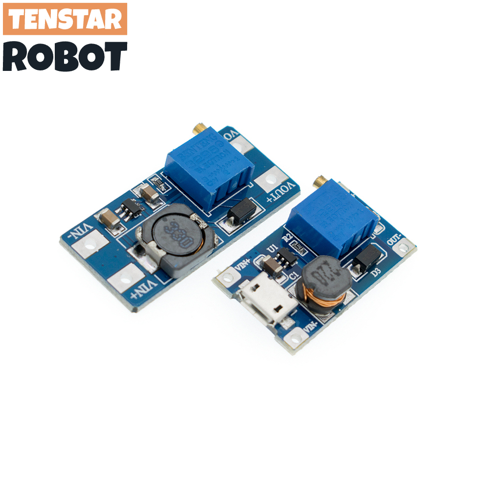 Mô Đun Tăng Áp Điều Chỉnh Được MT3608 DC-DC 2A 2A Kèm MICRO USB 2V-24V Sang 5V 9V 12V 28V