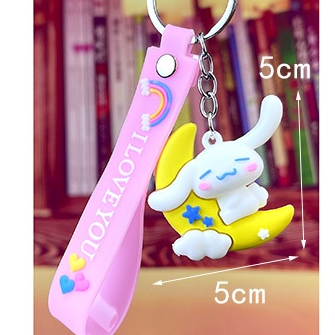 Móc Khóa Cao Su Mềm Hình Búp Bê Hoạt Hình Mới