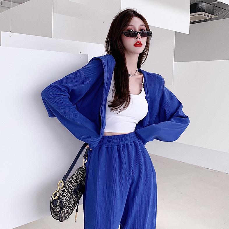 PunkyRabbit Áo Khoác Cardigan Ngắn Hoodie Mềm Mại Thoáng Khí Túi Dây Kéo Tay Dài Có Mũ Trùm Đầu Cho Nữ