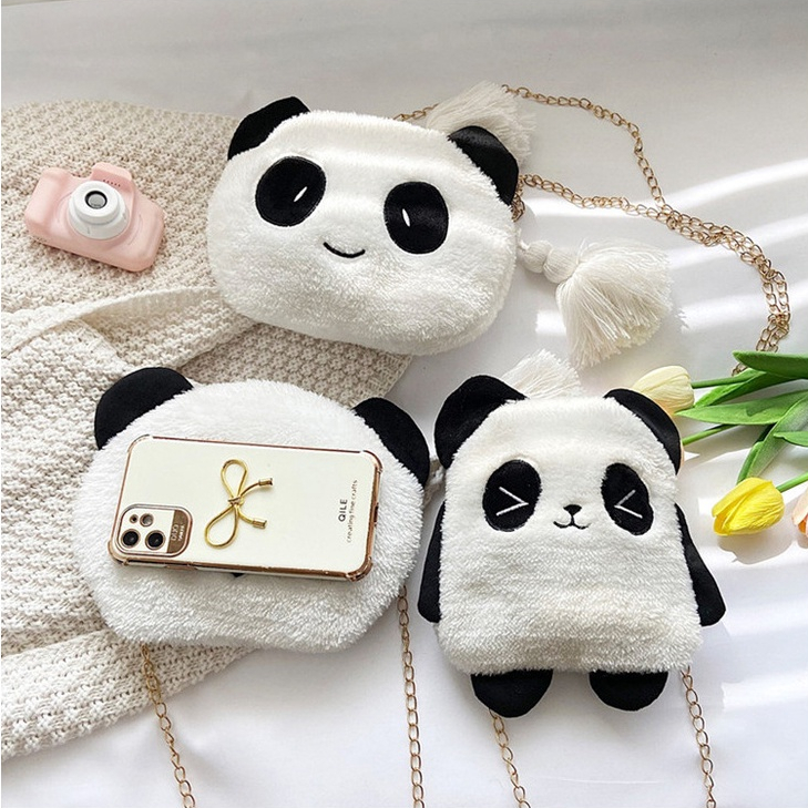 Túi Đeo Chéo Hình Gấu Trúc Nhồi Bông Dễ Thương Cho Nữ