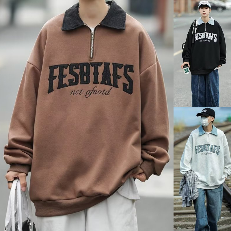 flannel áo polo nam dài tay thời trang áo thun polo Phong cách Mỹ áo polo nam form rộng áo polo unisex vintage áo polo nữ dài tay