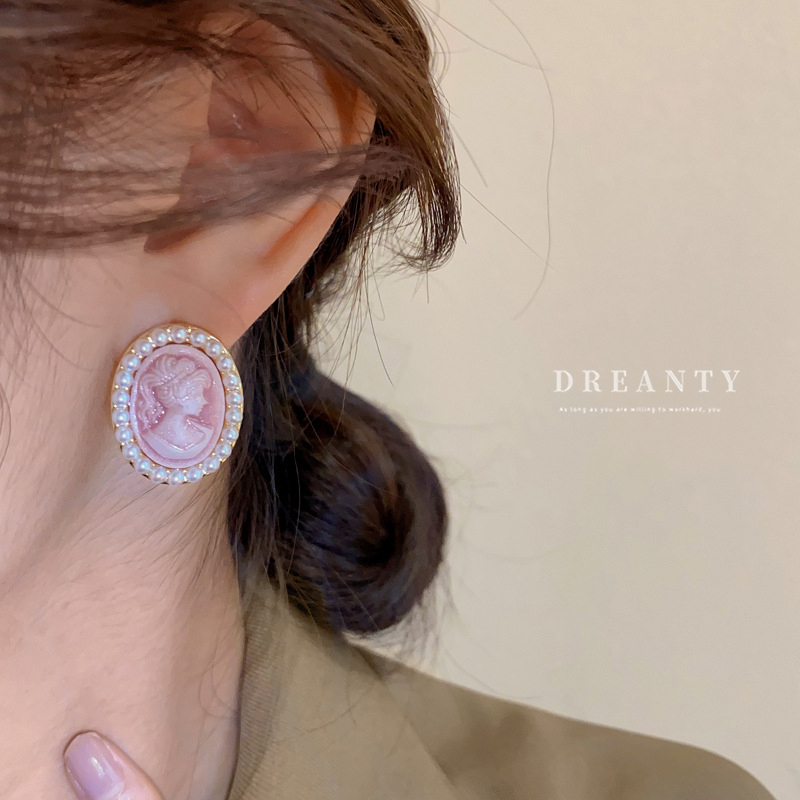 Bông Tai Bạc Hình Oval Đính Ngọc Trai Thời Trang Dành Cho Nữ