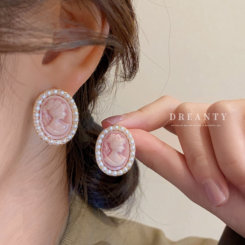 Bông Tai Bạc Hình Oval Đính Ngọc Trai Thời Trang Dành Cho Nữ