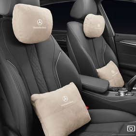 Mercedes Benz Gối Tựa Đầu Bảo Vệ Cổ Bằng Da Lộn Cho Xe Hơi W211 W124 GLB GLC W202 W176 W177 AMG W212 W213 AMG GT63 W210 6X6 W117 W123  W205 W204 W203 W220