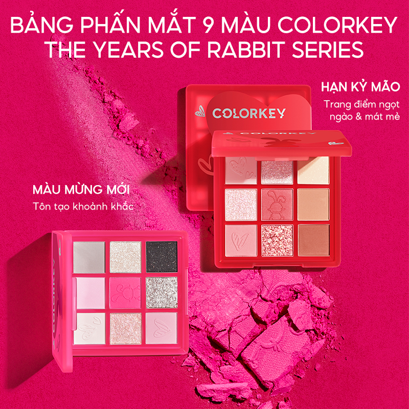 Bảng Phấn Mắt 9 tone màu Thỏ Trang Điểm Mờ