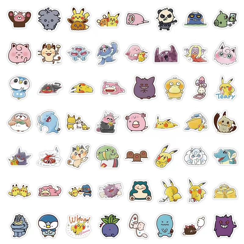Pokemon Stickers Miếng Dán Hình Pokemon Chống Thấm Nước Dễ Thương Vui Nhộn Trang Trí Laptop / Điện Thoại