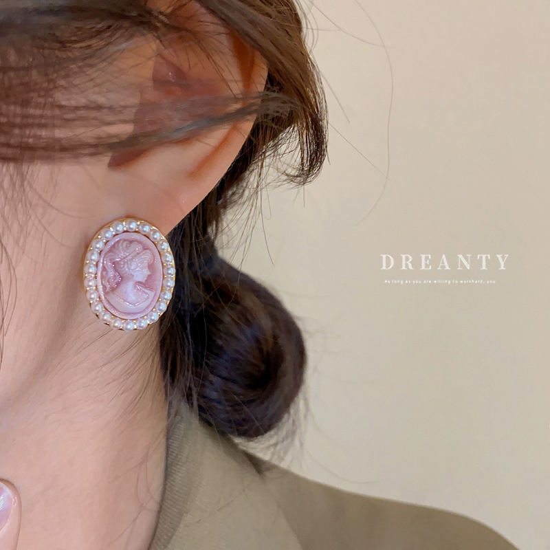 Bông Tai Bạc Hình Oval Đính Ngọc Trai Thời Trang Dành Cho Nữ