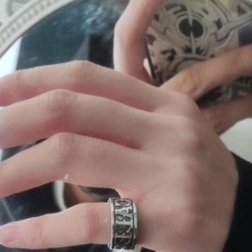 Nhẫn Bạc s925 Mặt Rộng In Chữ Kamen Rider W Shotaro Phong Cách Thời Trang 2023