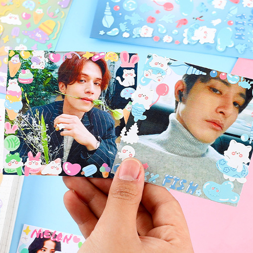 Miếng Dán Trang Trí Sổ Lưu Niệm Màu Laser Dễ Thương