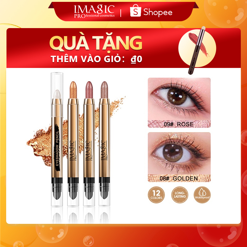 Phấn Mắt Imagic 12 Màu Hai Đầu Độ Bóng Cao Chống Thấm Nước Và Mồ Hôi 2.5g