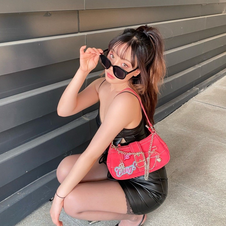 Mischa Túi Đeo Chéo Vai Bằng Da PU Màu Hồng Ngọt Ngào Và Mát Mẻ Thời Trang Cho Nữ