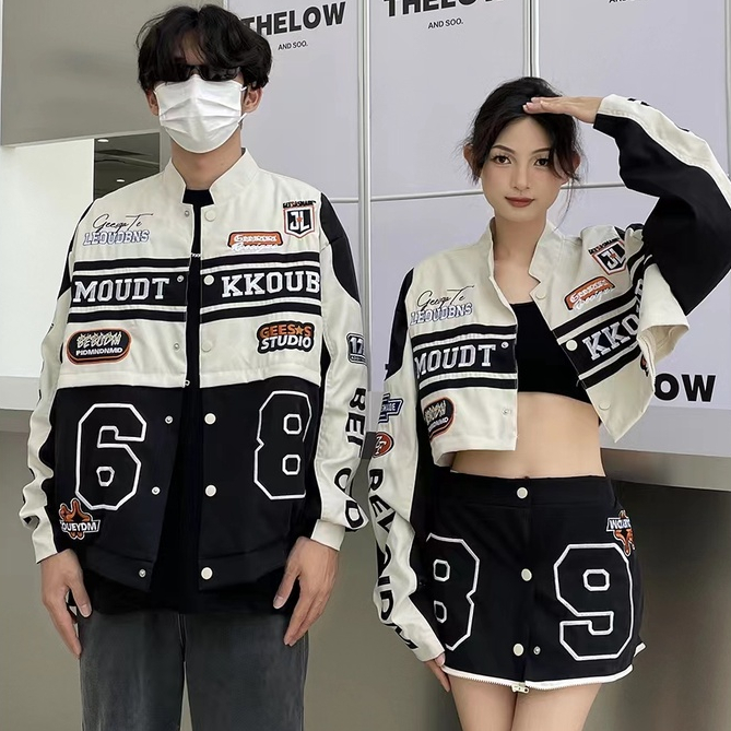 Áo Khoác Dáng Rộng Phối Khóa Kéo Có Thể Tháo Rời Thời Trang Retro Mỹ Cao Cấp Cho Nữ