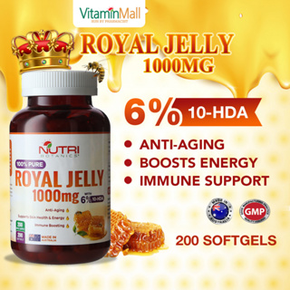 Image of Nutri Botanics Royal Jelly 1000mg – 200 Softgel - Immune Booster, Anti-Aging Royal Jelly Supplement for Women & Men