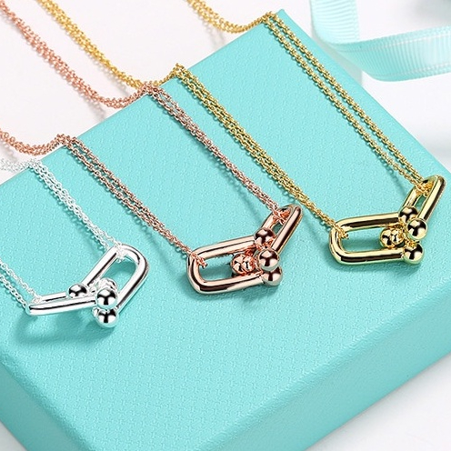 Vòng cổ Mạ Bạc 925 Mặt Hình Chữ U Phong Cách Âu Mỹ Thời Trang