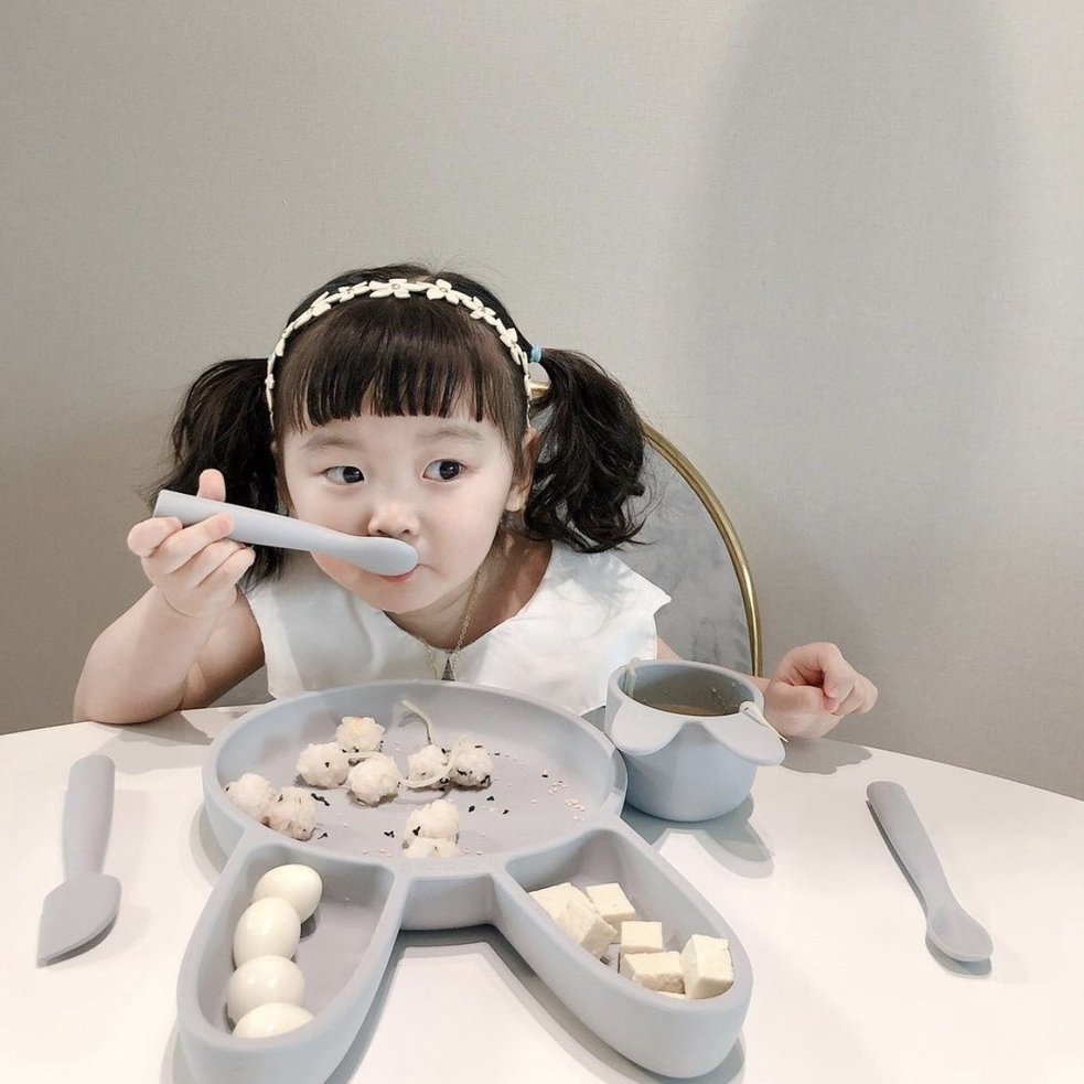 Thìa ăn dặm silicon cao cấp cho bé Rocou Hàn Quốc