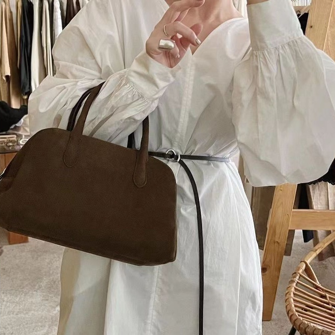 Mischa Túi Xách Đeo Vai Phủ Lông Sức Chứa Lớn Màu Trơn Thời Trang Thu Đông