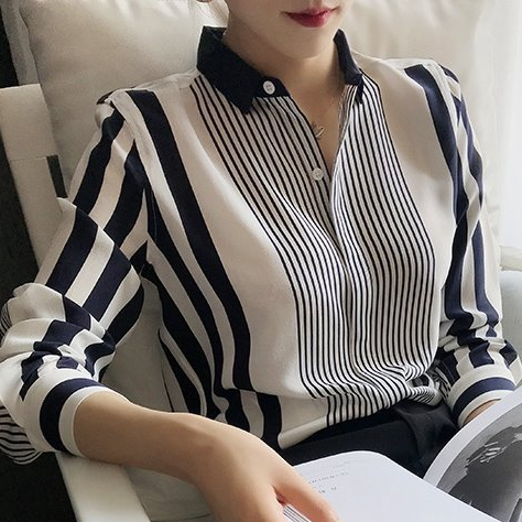 Áo Sơ Mi Kẻ Sọc Một Mảnh FF Cao Cấp Thời Trang Cá Tính Mỏng Vừa Vặn Cao Cấp Ôm Eo Dễ Phối Đồ OL Cao Cấp