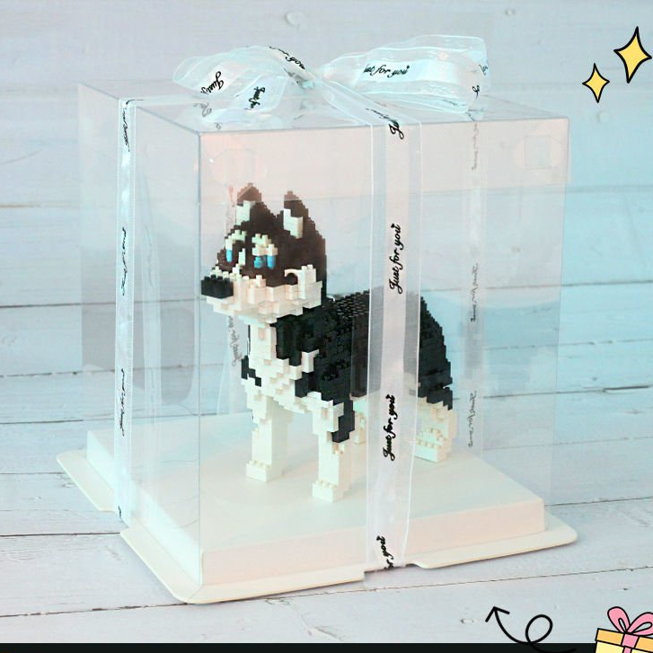 Mô Hình Lắp Ráp Chú Chó Corgi Husky Cỡ Nhỏ Dễ Thương