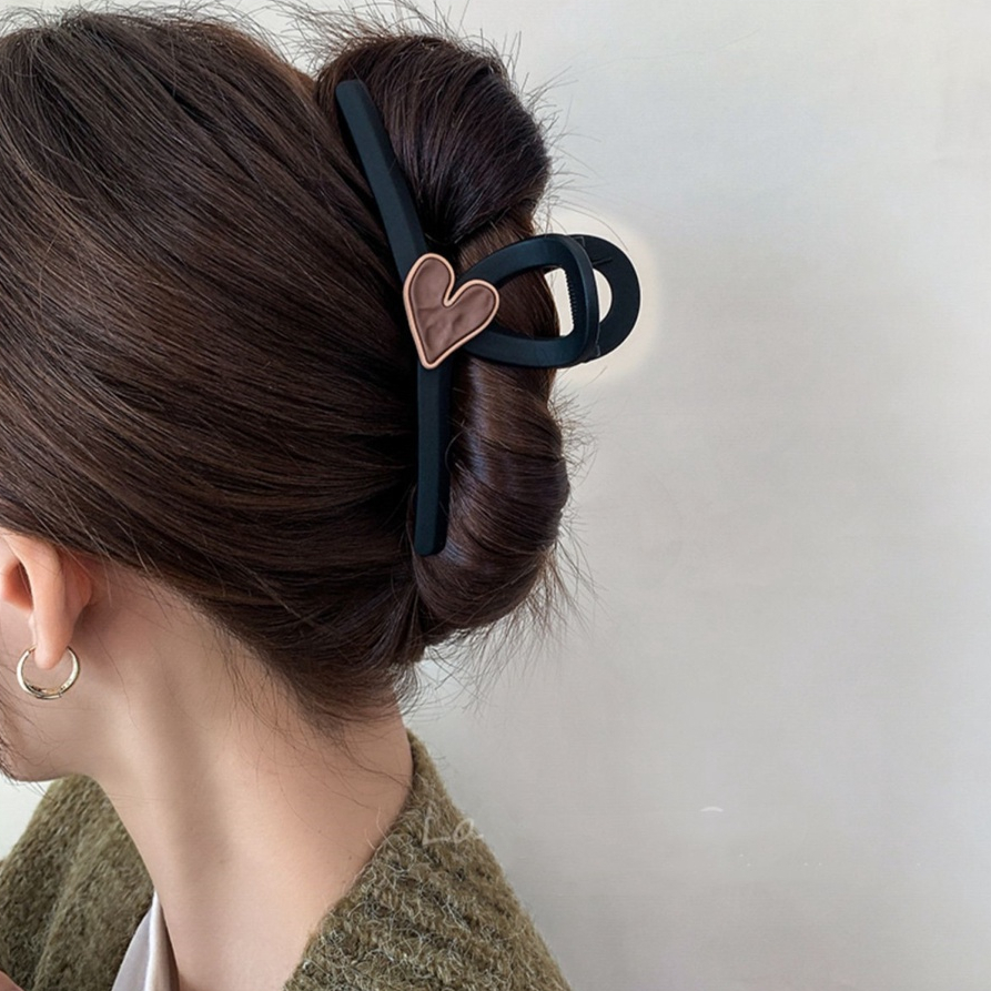 Kẹp Tóc Màu Nhám Hình Trái Tim Đơn Giản Và Cao Cấp Dòng Mori Cổ Tích Đẹp Mắt Cho Nữ