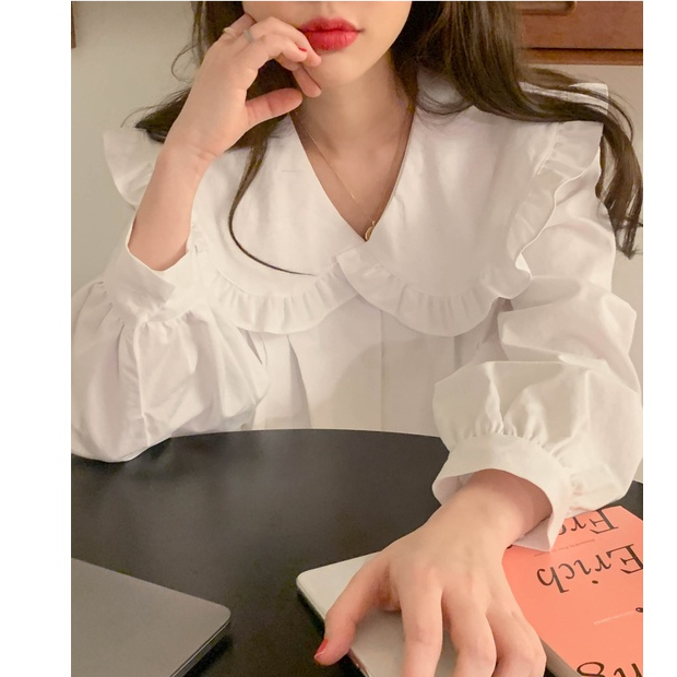 Áo Sơ Mi Cổ Búp Bê Dài Tay Thời Trang Sành Điệu 42318