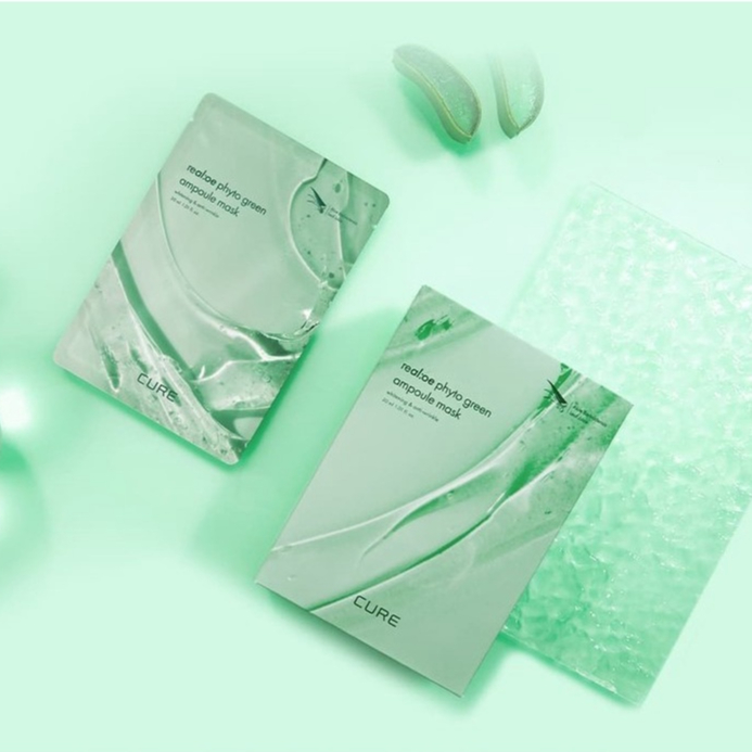 Set 10 Mặt nạ tinh chất  lô hội dưỡng da Cure Real:oe Phyto Green Ampoule Mask 30ml