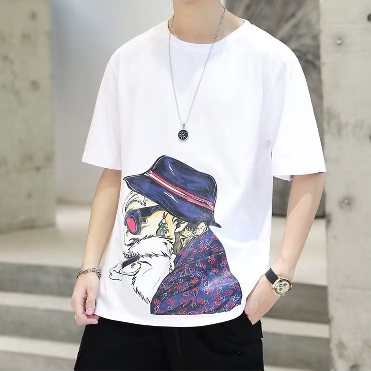 Áo Thun Nam Tay Ngắn Dáng Rộng Phong Cách Hàn Quốc Thời Trang Mùa Hè Size S-5XL