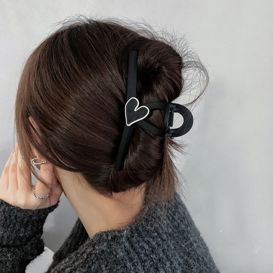 Kẹp Tóc Màu Nhám Hình Trái Tim Đơn Giản Và Cao Cấp Dòng Mori Cổ Tích Đẹp Mắt Cho Nữ