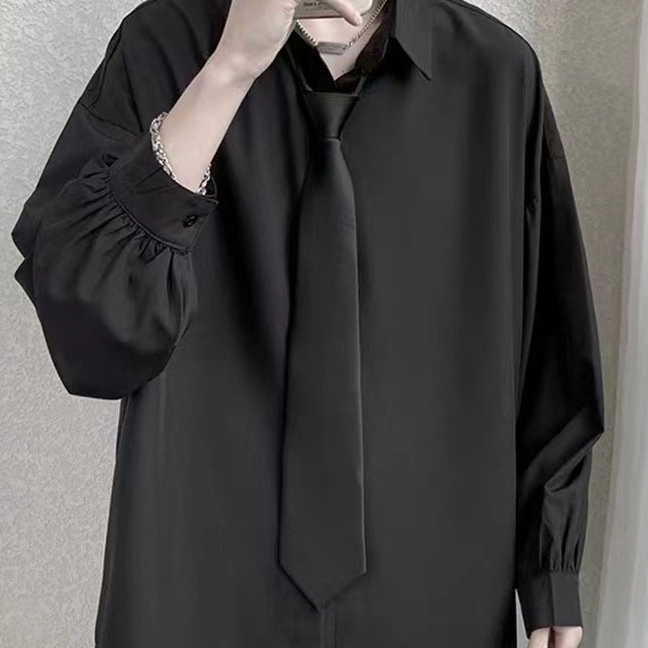 Cà Vạt 8cm Màu Đỏ Đen Trơn Phối Khóa Kéo Cá Tính Cho Nam Và Nữ Cà Vạt