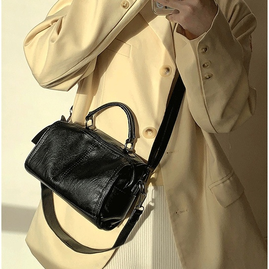 Mischa Túi Đeo Vai Da PU Hình Vuông Màu Trơn Đơn Giản Chất Lượng Cao