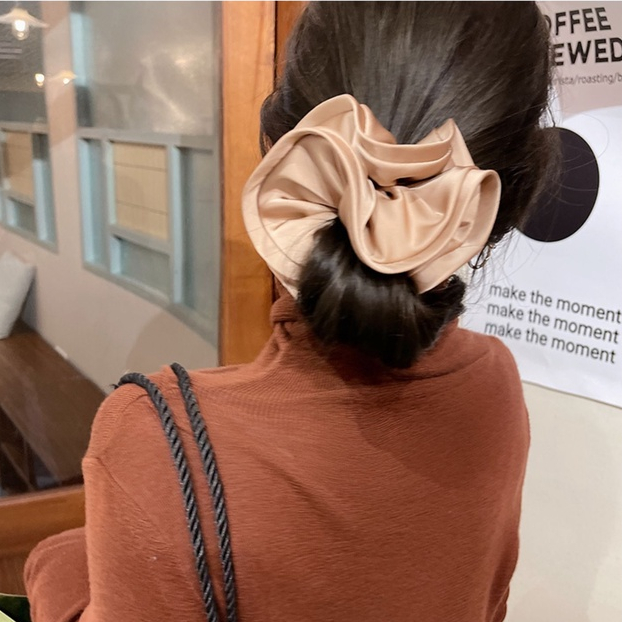 Dây Buộc Tóc Vải satin Cỡ Lớn Phong Cách Pháp Cao Cấp