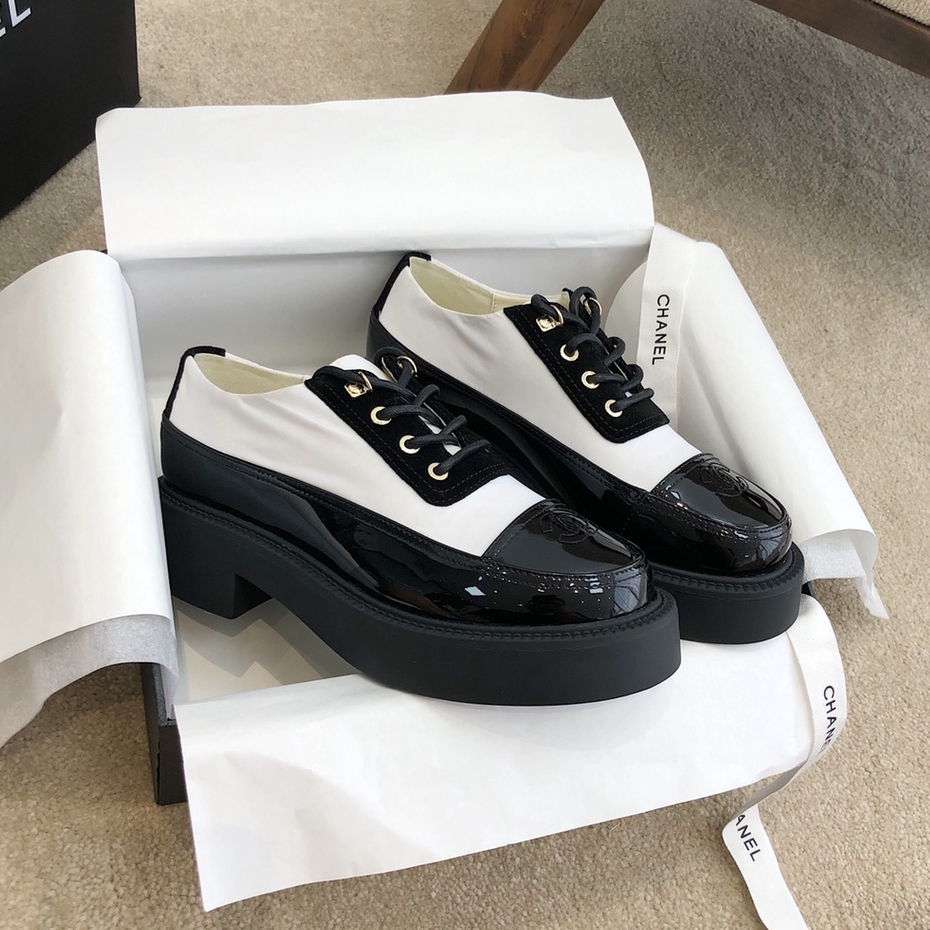 Giày Lười Da Bò Phối Dây Buộc Thiết Kế Sành Điệu Cho Nữ