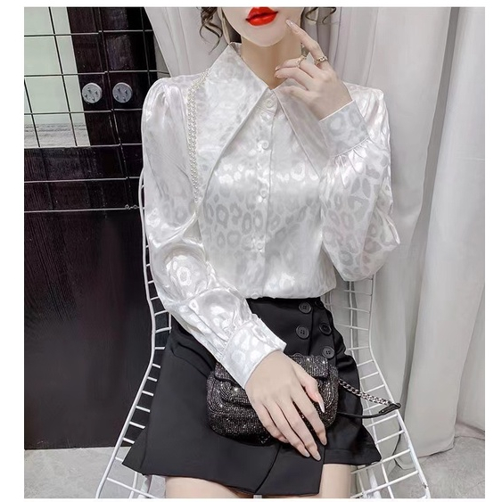 Áo Sơ Mi Tay Dài Dáng Rộng In Họa Tiết Thời Trang Hàn Quốc Cho Nữ