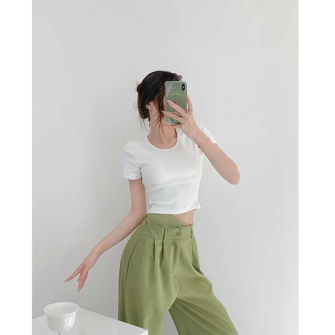 Áo Thun Ngắn Tay Thiết Kế Đơn Giản Thời Trang Mùa Hè Hàn Quốc