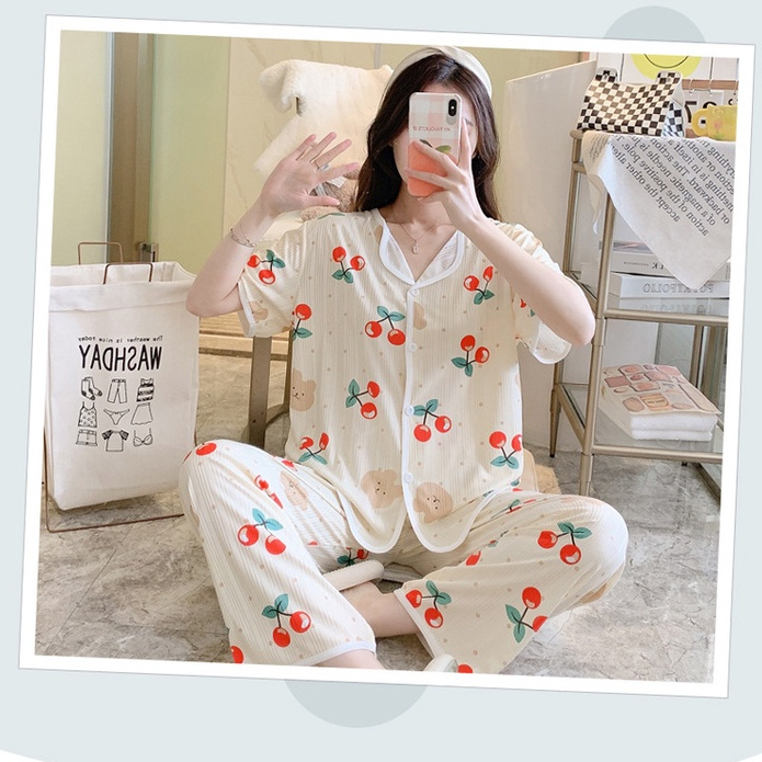 Tiktok Live Bán Chạy Bộ Đồ Ngủ Ngắn Tay Họa Tiết Sọc Ngang Màu Tím Phong Cách Mới Mùa Hè Cho Nữ