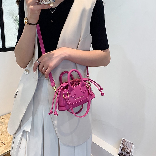 MISCHA Túi Đeo Chéo Da PU mini Màu Trơn Phong Cách Âu Mỹ Thời Trang Cho Nữ