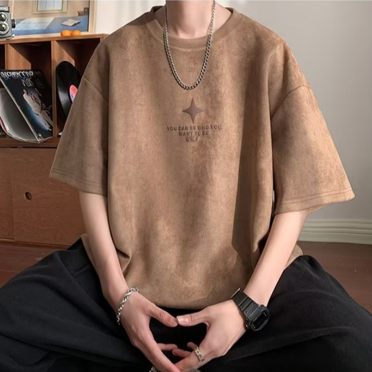 Áo Thun Tay Ngắn Cổ Tròn In Hình Thời Trang Phong Cách Harajuku Cho Nam