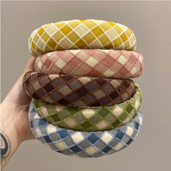 Băng Đô Cài Tóc Họa Tiết Hình Học Màu Sắc Ngọt Ngào Phong Cách Hàn Quốc Cho Nữ