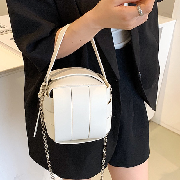MISCHA Túi Xách Da PU Đeo Vai Phối Màu Tương Phản Phong Cách Hàn Quốc Thời Trang Cho Nữ